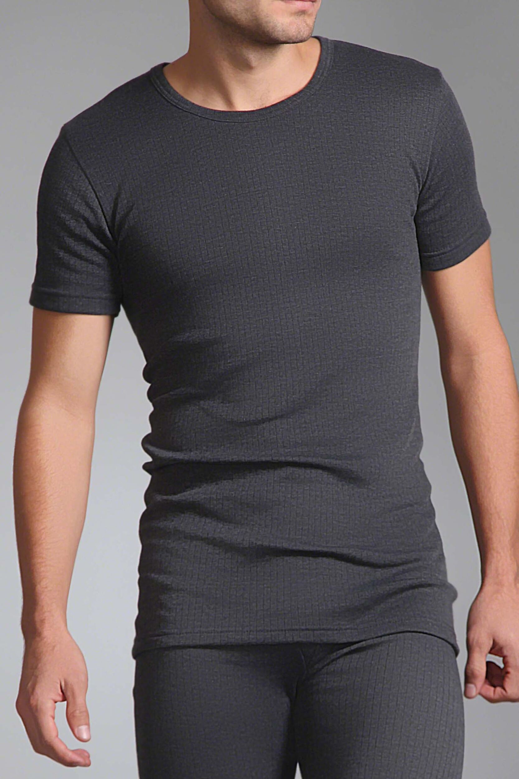 1 Pack Charcoal Short Sleeved Thermal Vest Men's XX-Large - Heat Holders