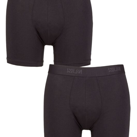 Mens 2 Pack Sloggi SLG Baselayer Boxer Shorts Charcoal L