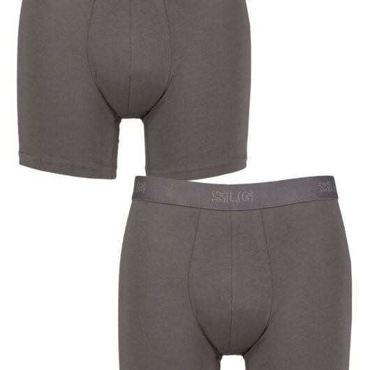 Mens 2 Pack Sloggi SLG Baselayer Boxer Shorts Shiver M