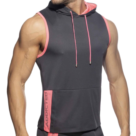 Addicted AD Sleeveless Hoody - Charcoal