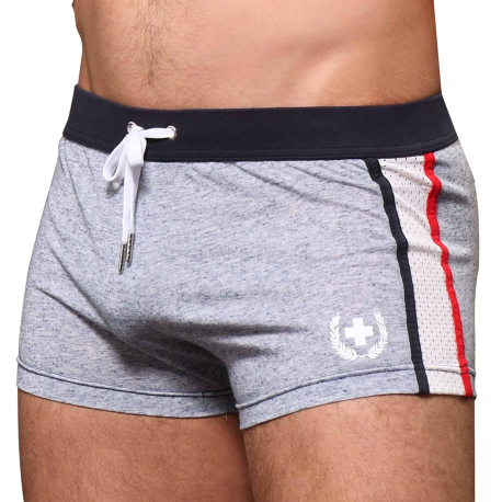 Andrew Christian Sporty Shorts - Heather Grey Blue