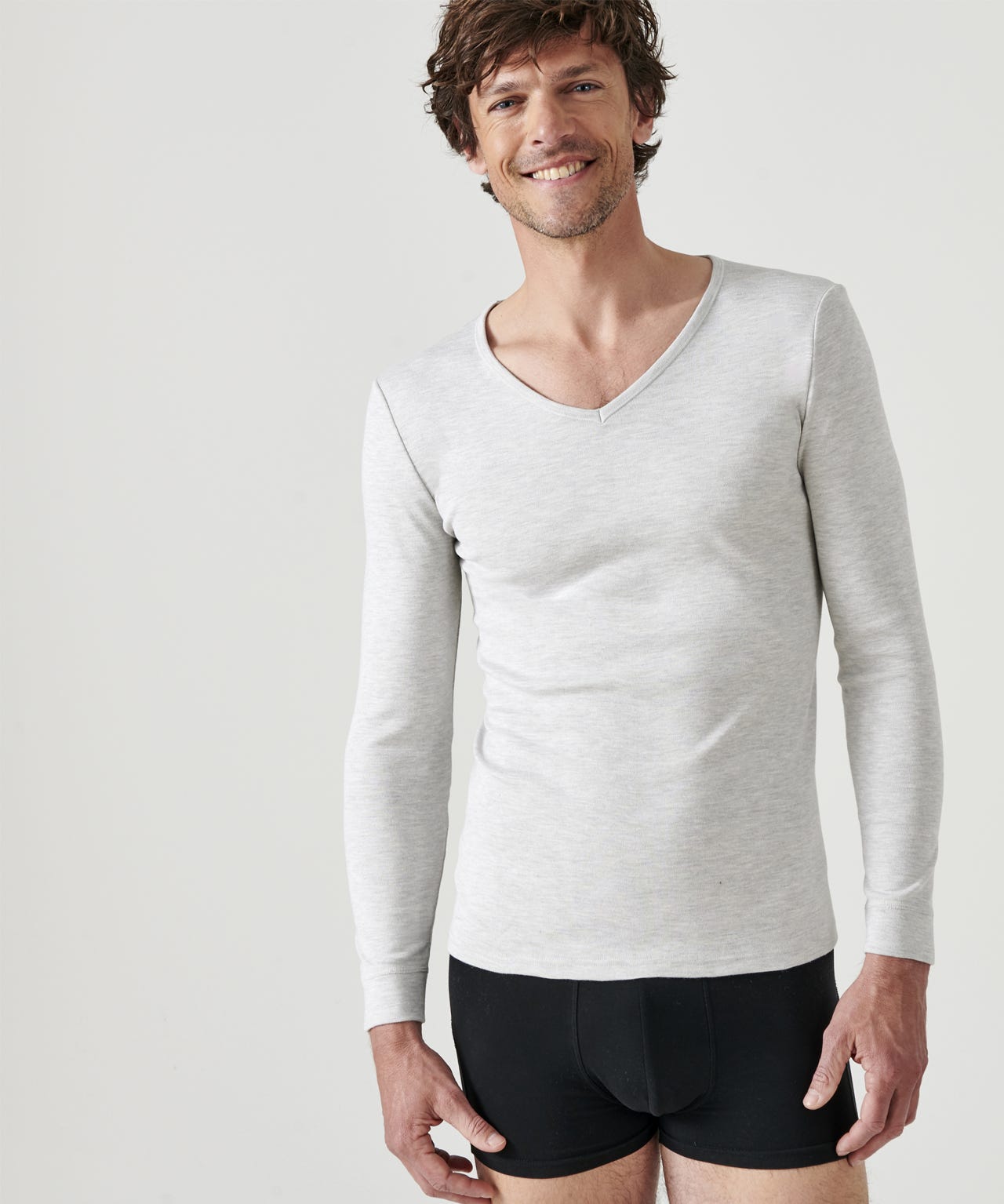 Damart Thermal Medium Warmth Long Sleeved V-neck T-shirt
