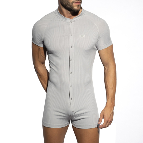 ES Collection Recycled Rib Union Bodysuit - Grey
