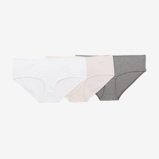 Pack of 3 Cotton Shorties for Maternity grey light solid
