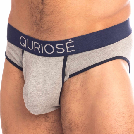 Quriosé Let Me Out Cotton Briefs - Heather Grey