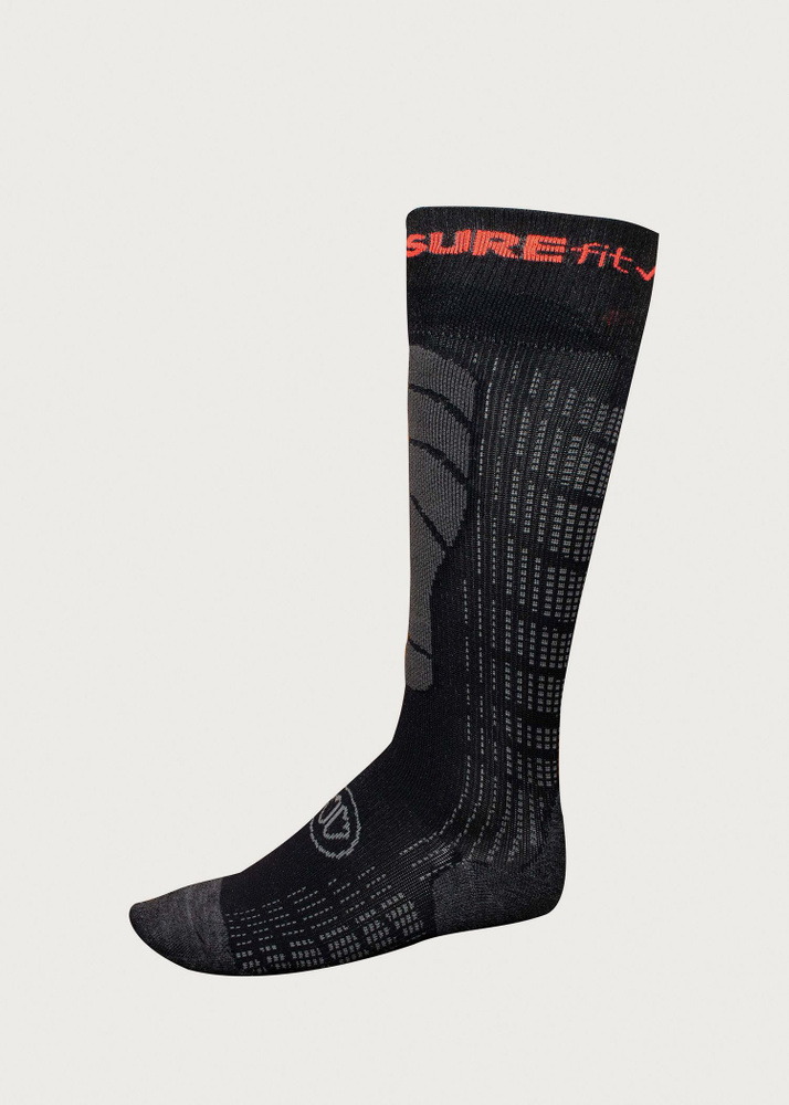 Sidas SUREfit Ski Sock - Black/Grey/Orange - XL