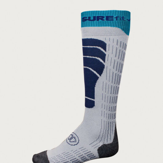 Sidas SUREfit Ski Sock - Light Grey/Navy/Aqua - XL