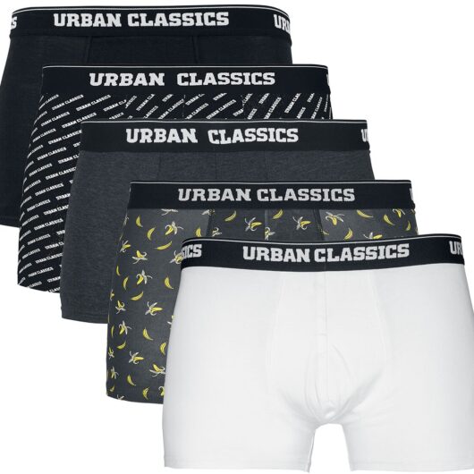 Urban Classics Boxers Set - Boxer Shorts 5-Pack - S to 5XL - for Men - black-grey-white