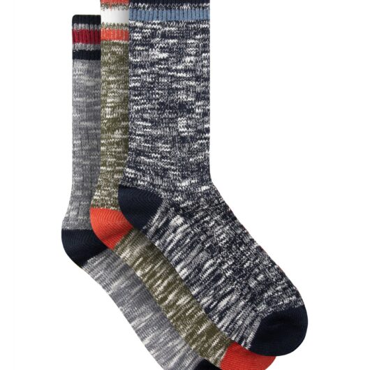Weird Fish Fernvale Striped Boot Sock 3pk Navy Size 7-11